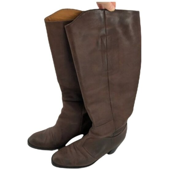 Acne Studio Pistol tall dark brown  heeled boots - Picture 1 of 16